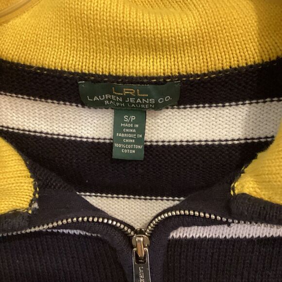 LRL Lauren Jean Co Sweater Women Small Blue 1/4 Zip Ralphcore Preppy Aca… - Picture 4 of 11